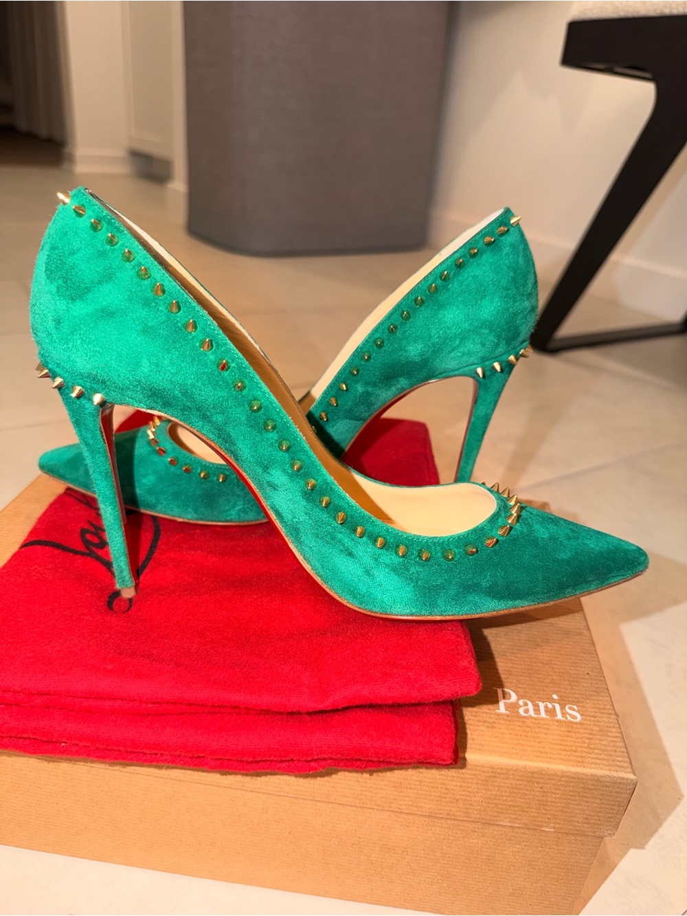 Christian Louboutin ANJALINA 100 VEAU VELOURS - Picture 6 of 9